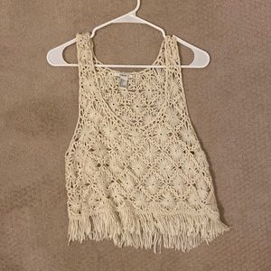 F21 tank crochet crop top